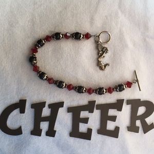 NWT Onyx, Swarovski, SIlver Cheer Bracelet